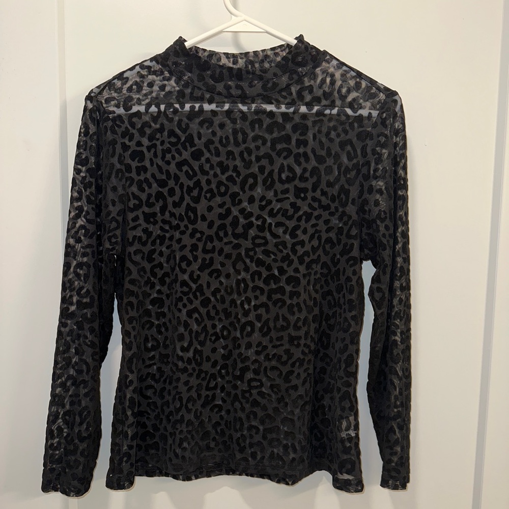 Mesh Cheetah SHEIN Top